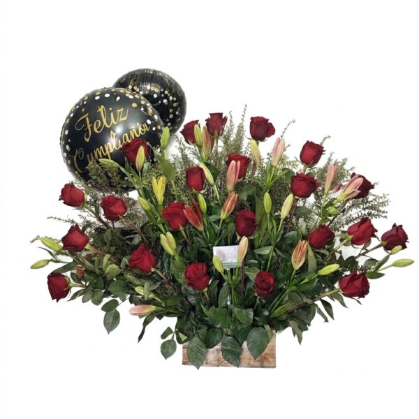 Abanico de Rosas y Lilium Abanico de Rosas y Lilium