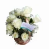 Canasto de 25 Rosas Blancas